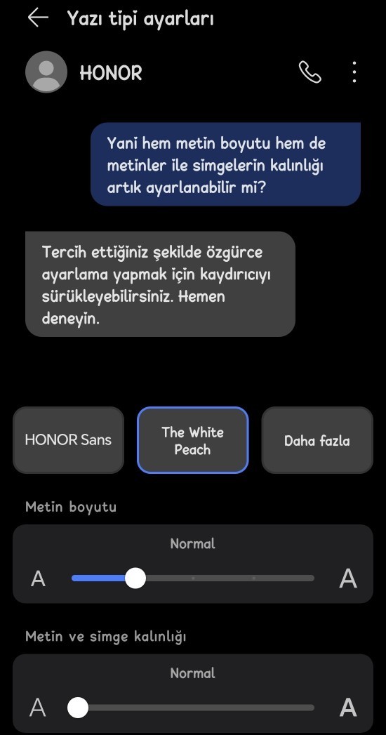 Telefonda hangi yazı boyutunu kullanıyorsunuz?
