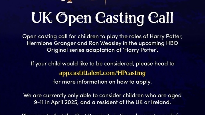 Harry Potter dizisi için oyuncu seçmeleri başlamış. Çocuğunuzu, kardeşinizi dizide oynaması için gönderir miydiniz?