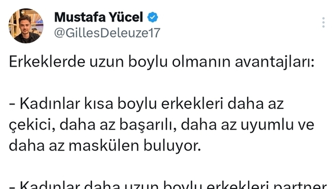 Kısa erkekler asla sevilmeyecek mi?
