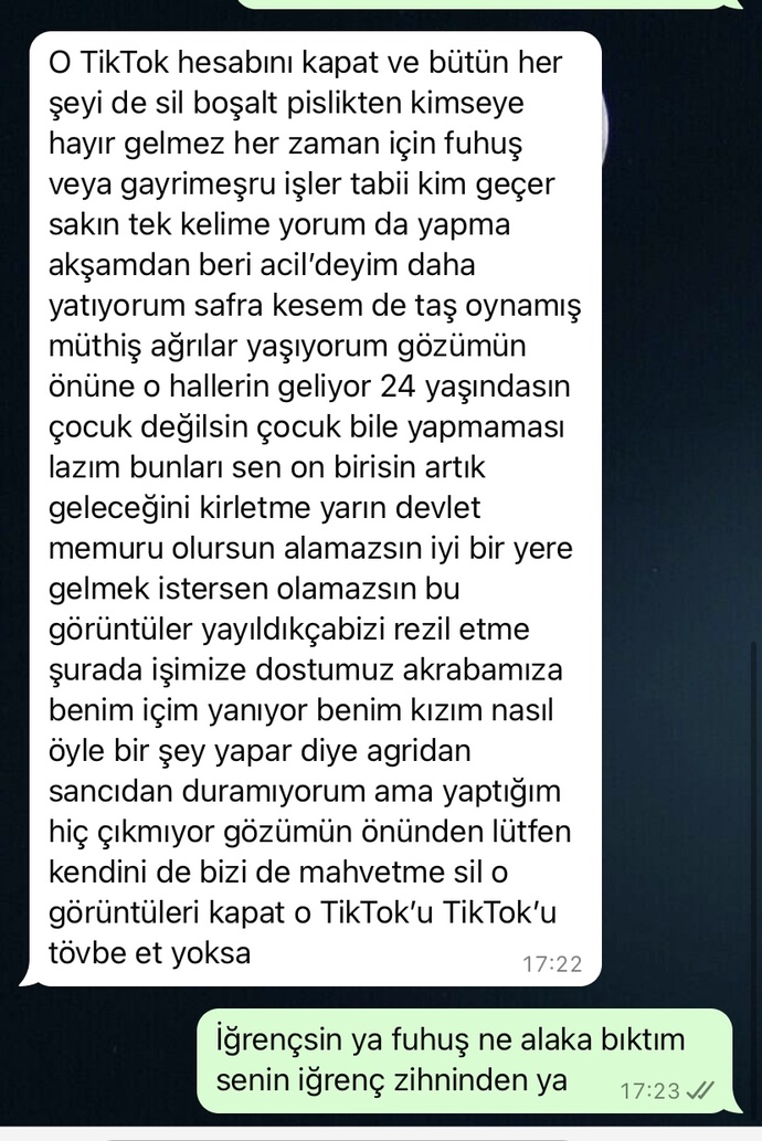 Sırf TikTok çektim diye babamın yüzüme kezz*p atacağını söylemesi?