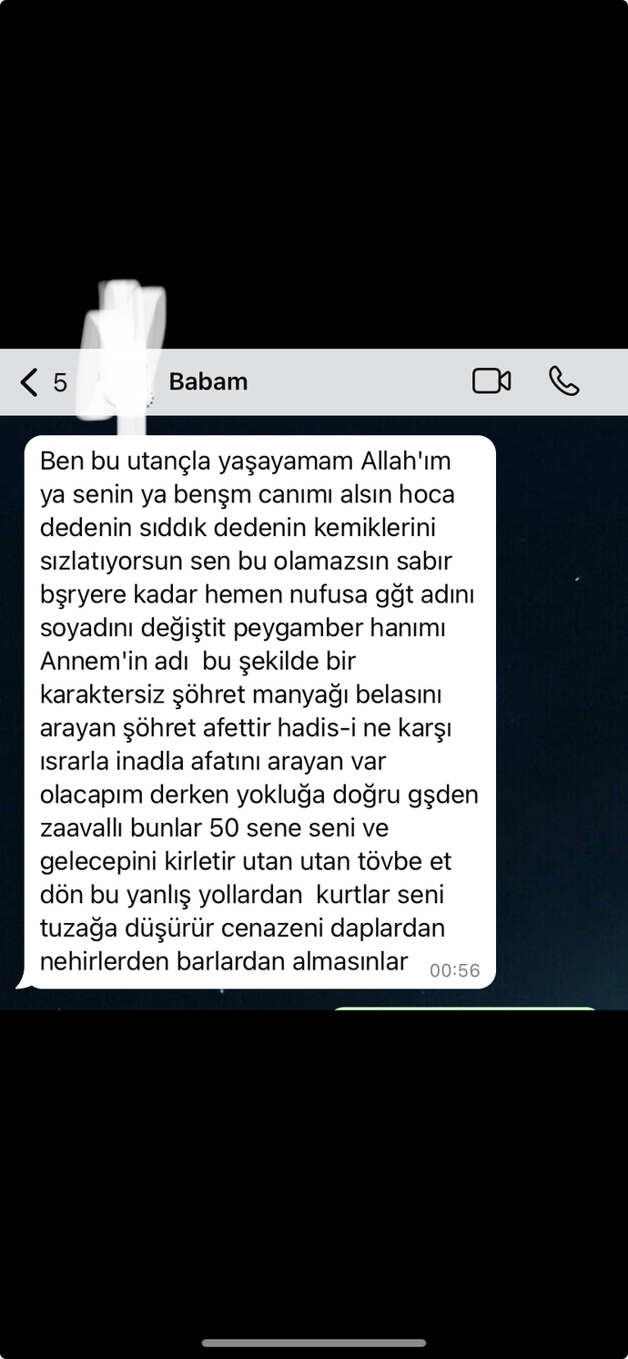 Sırf TikTok çektim diye babamın yüzüme kezz*p atacağını söylemesi?