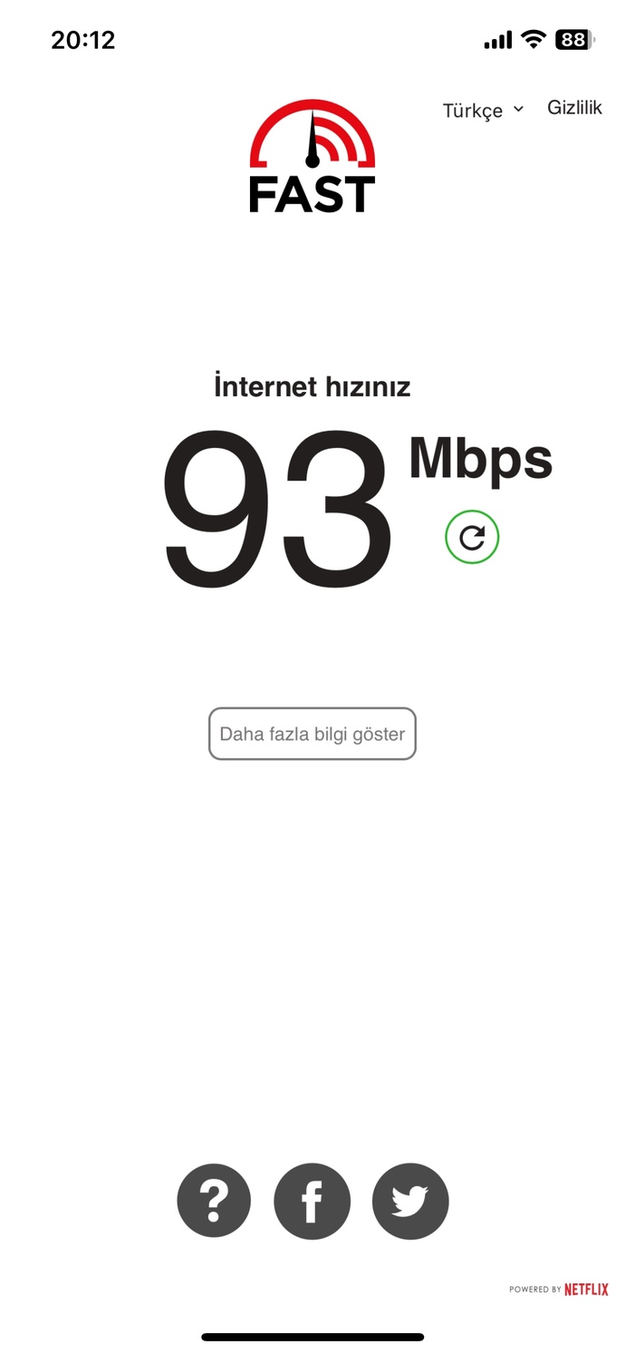Ev internetinizin hızı kaç Mbps?