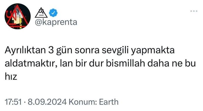 Ayrıldıktan 3 gün sonra sevgili yapmak aldatmak mıdır?