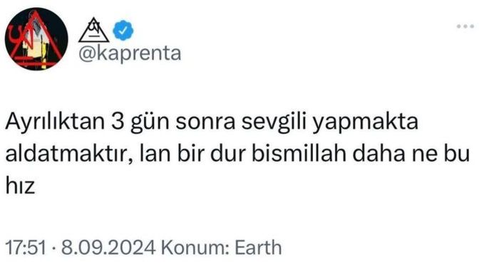 Ayrıldıktan 3 gün sonra sevgili yapmak aldatmak mıdır?