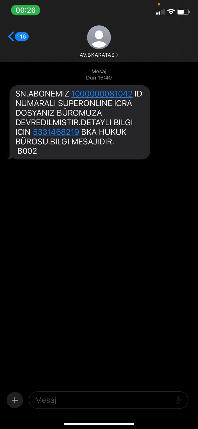 Böyle bir mesaj geldi dolandırıcı mı?