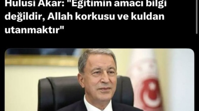Hulusi Akar'ın bu konuda ki konuşması hakkinda ne düşünüyorsunuz?