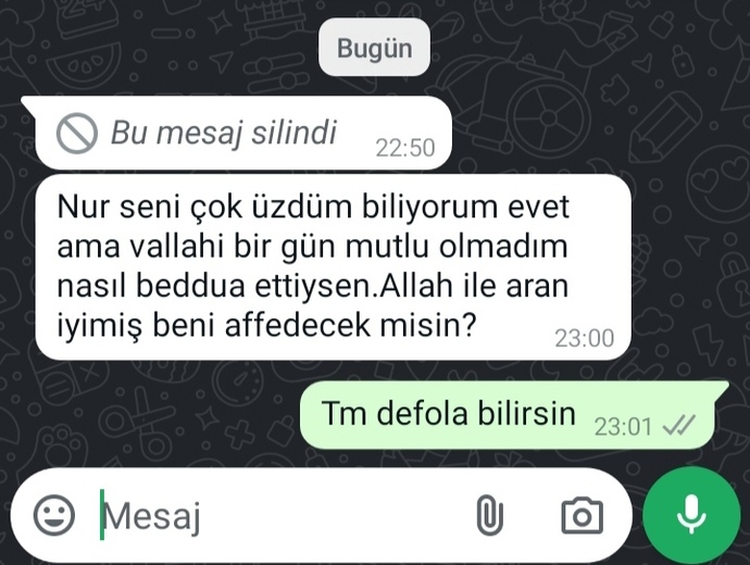 İnsanları ilk hatalarında siler misiniz?