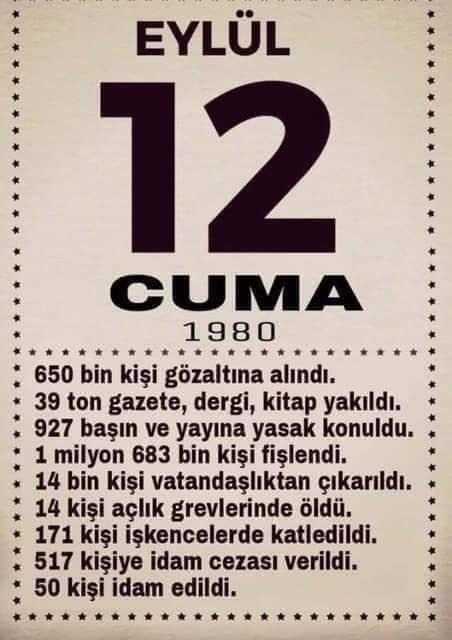 12 Eylülün ülkemize verdiği zararlar nelerdir?