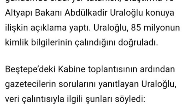 Türkiye'de kişisel veriler çalındı mı?