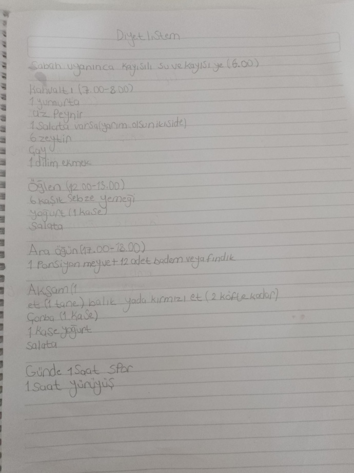 Diyet listem nasıl sizce?