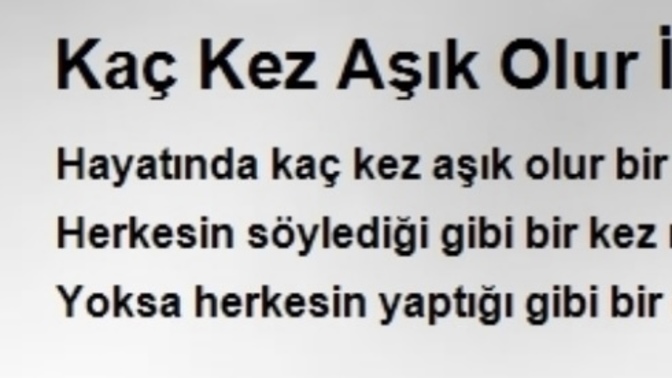 Bir insan kaç defa aşık olabilir?