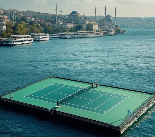 Denizin ortasında tenis 🎾 oynanır mı?