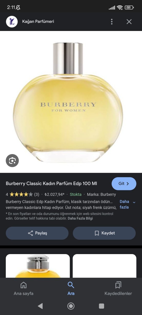 Burberry klasik kadın parfümü kullandınız mı kokladınız mı?