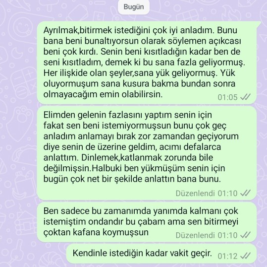 Erkek arkadaşım bunalttın beni kendi halime bırak dedi?
