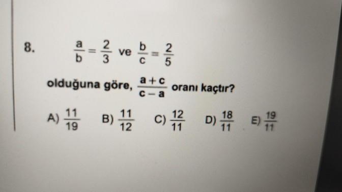Oran orantı sorusunu yapar mısınız 2 sorum var?