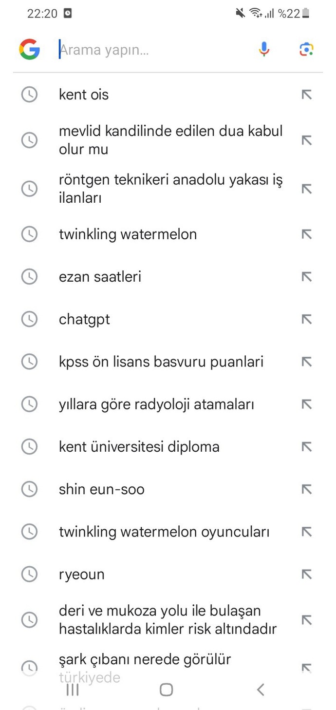 Google'da en son ne aradın?