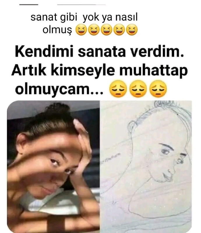 İnsanın el becerisi hiç mi değişmez hala dünkü gibi çiziyorum bir maşallah alırım🤭🤭 nasıl olmuş 🤭🤭🤭?