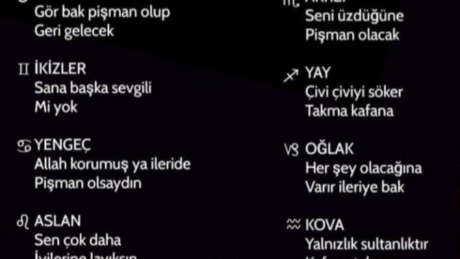 Ayrılık sonrası burcunuzu hangi cümle teselli eder?