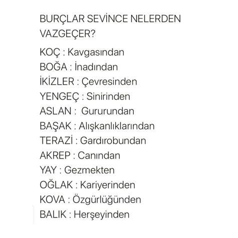 Burcuna göre sevince nelerden vazgeçersin?