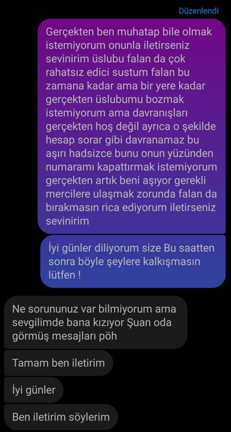 Arkadaşlar eski sevgilim arkadaşından bana yazdı wp üzerinden sonra yazan kişiye ulaştım bakar mısınız?