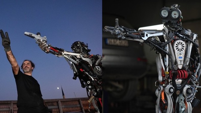 Düzceli motor ustası Murat Çetin, araç atıklarından "Yusuf Dikeç duruşlu" maket robot yaptı. Dikeç duruşlu robotları beğendiniz mi?