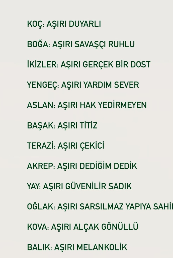 Senin aşırıya kaçan huyların neler?
