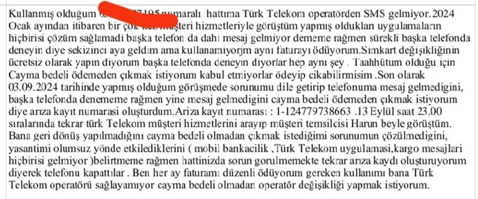 Telefonuma SMS gelmiyor?