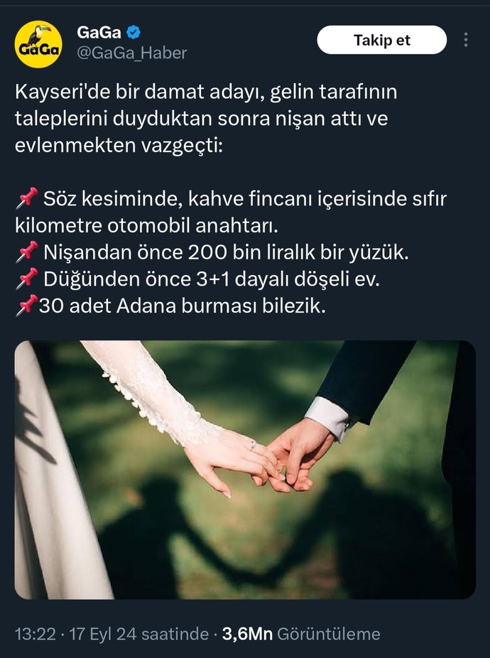 Bu devirde evlenilmez gerçekten olaya bak?