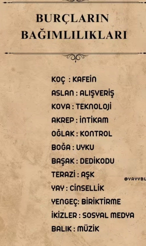 Burçlar neye bağlıymış?