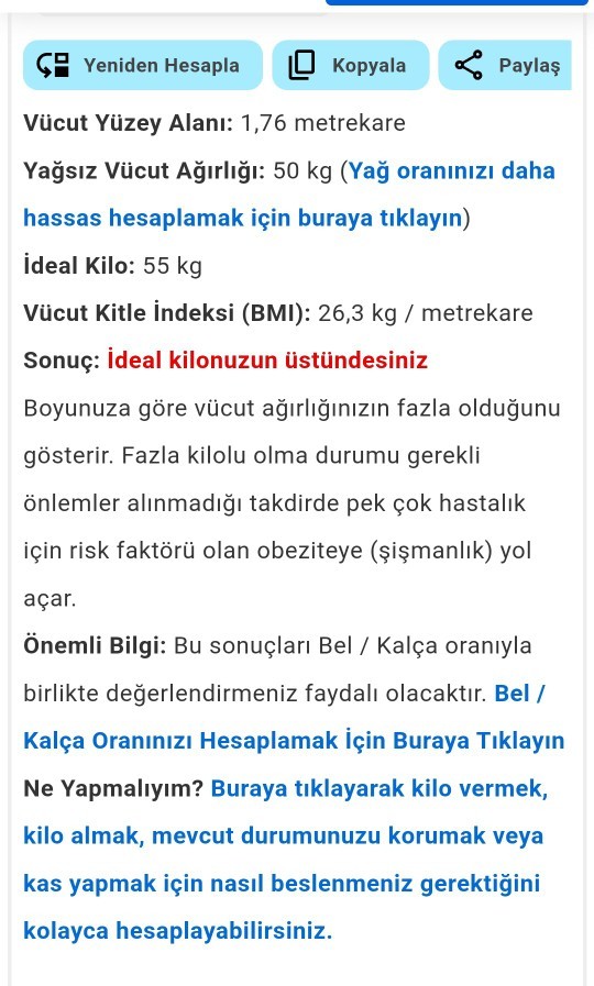 1.63 boy, 70 kiloyum. Kaç kilo vermeliyim?