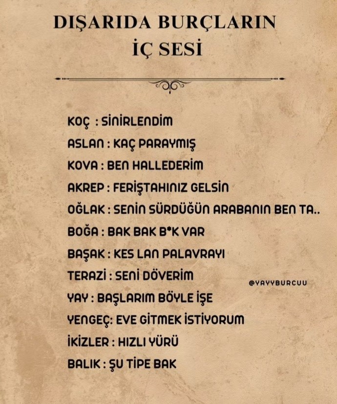 Burçlarda iç sesimiz ne diyormuş dışarda?