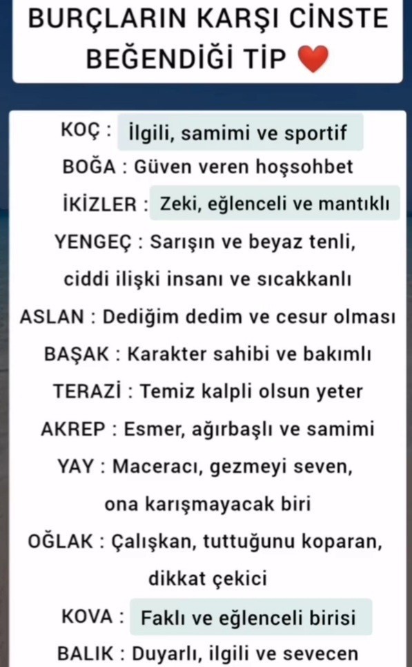Burçların karşı cinste beğendiği tip nelermiş?