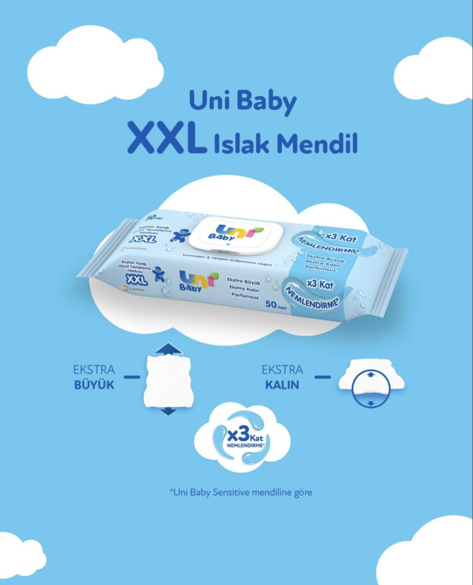 Uni Baby XXL Vücut Temizleme Havlusu’nu cilt hassasiyeti olan bebekler için kullanmak güvenli mi?