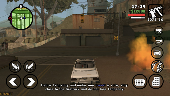 Gta sanandreas. iOS telefon sürümde bu son itfaiye deki tempeny i yakalama görevini yapamadım nasıl yaparım araba patlamadan?