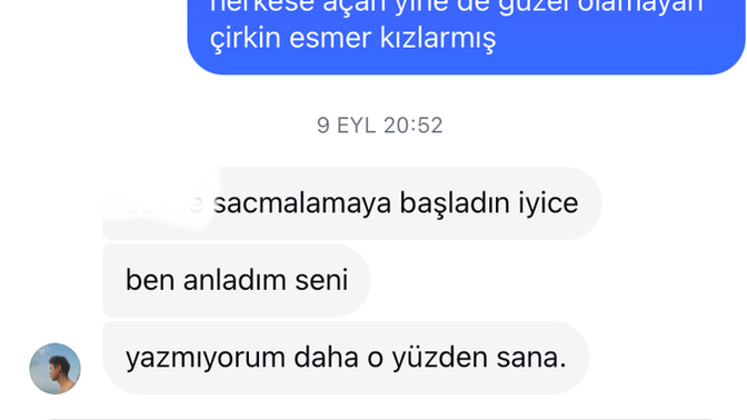 Açık ve çok güzel bir sarışın olsam beni engellemezdi demi?