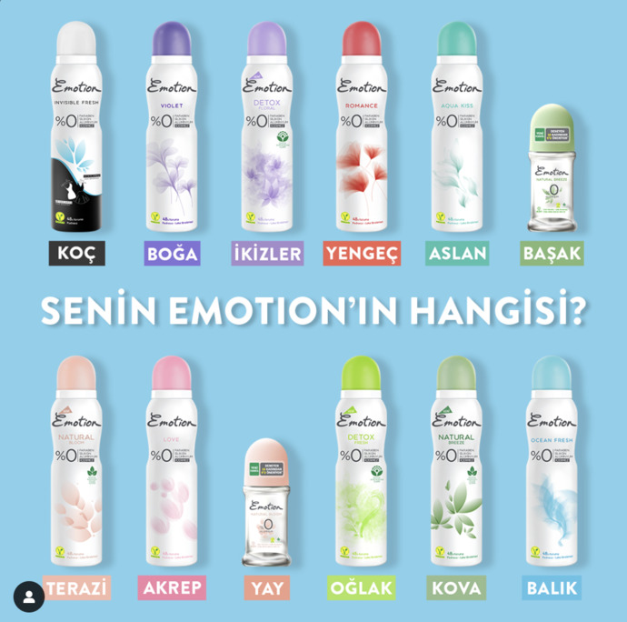 Burcuna göre hangi Emotion deodorant senin için en uygun? Bu kokuyu deneyimlediniz mi veya deneyimlemek ister miydiniz?