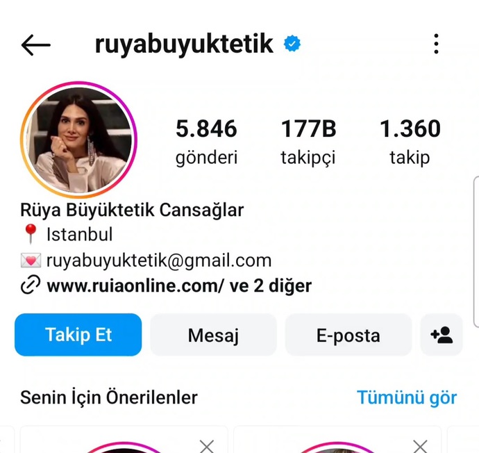 Instagram da kaç gönderi sayısına sahipsiniz?