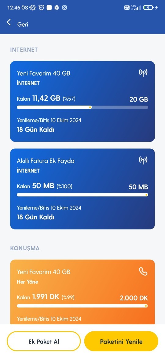 Arkadaşlar ben 40 GB fatura aldım fakat 20 GB görünüyor bide 50 MB ne bilen yazabilir mi?