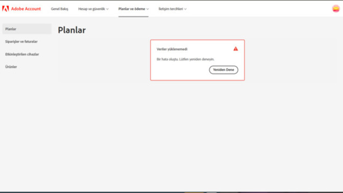 Adobe satın alamıyorum?