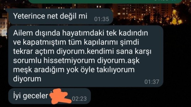 Ayrılık mesajının ardından iyi geceler mesajı atan erkeğin amacı ne?