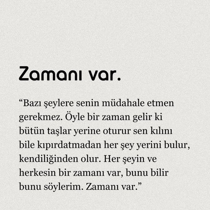 Her şeyin bir zamanı var mı?