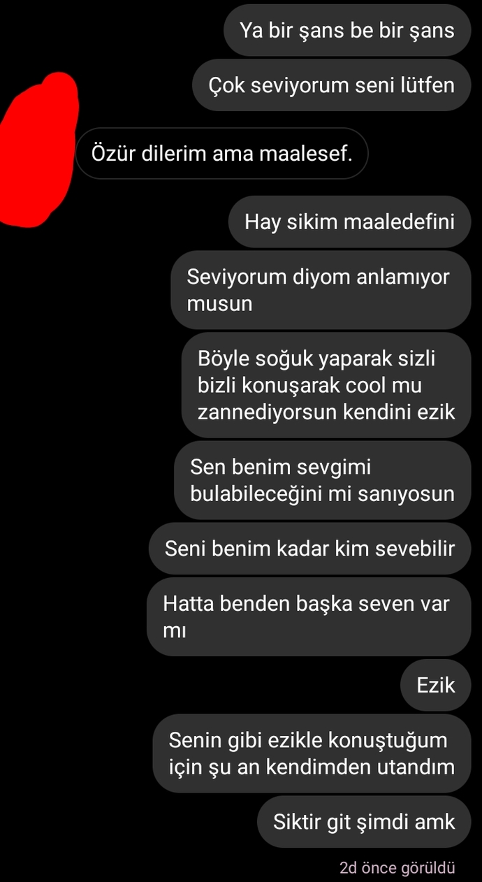 Çıkma teklifi ettiğim çocuk beni reddedince bunları yazdım. Haksız mıyım?