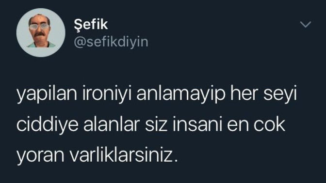 İroni yapar mısın?