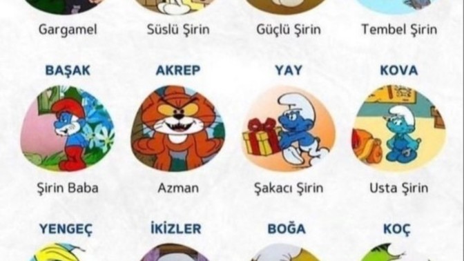 Burcunuza göre hangi şirinler karakterisin?