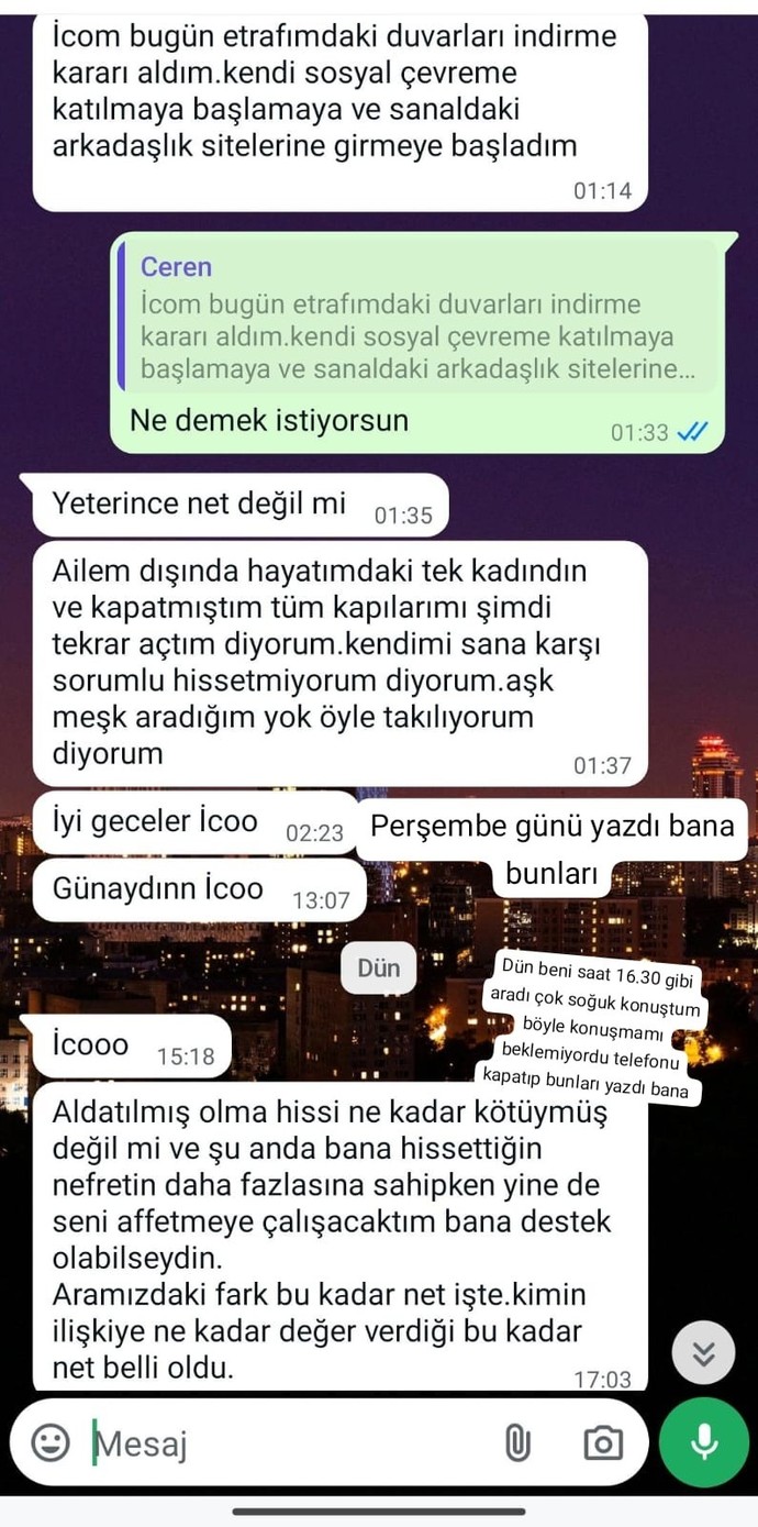 Sizce bu yazışmalardan sonra bu erkek tekrar yazar mı?
