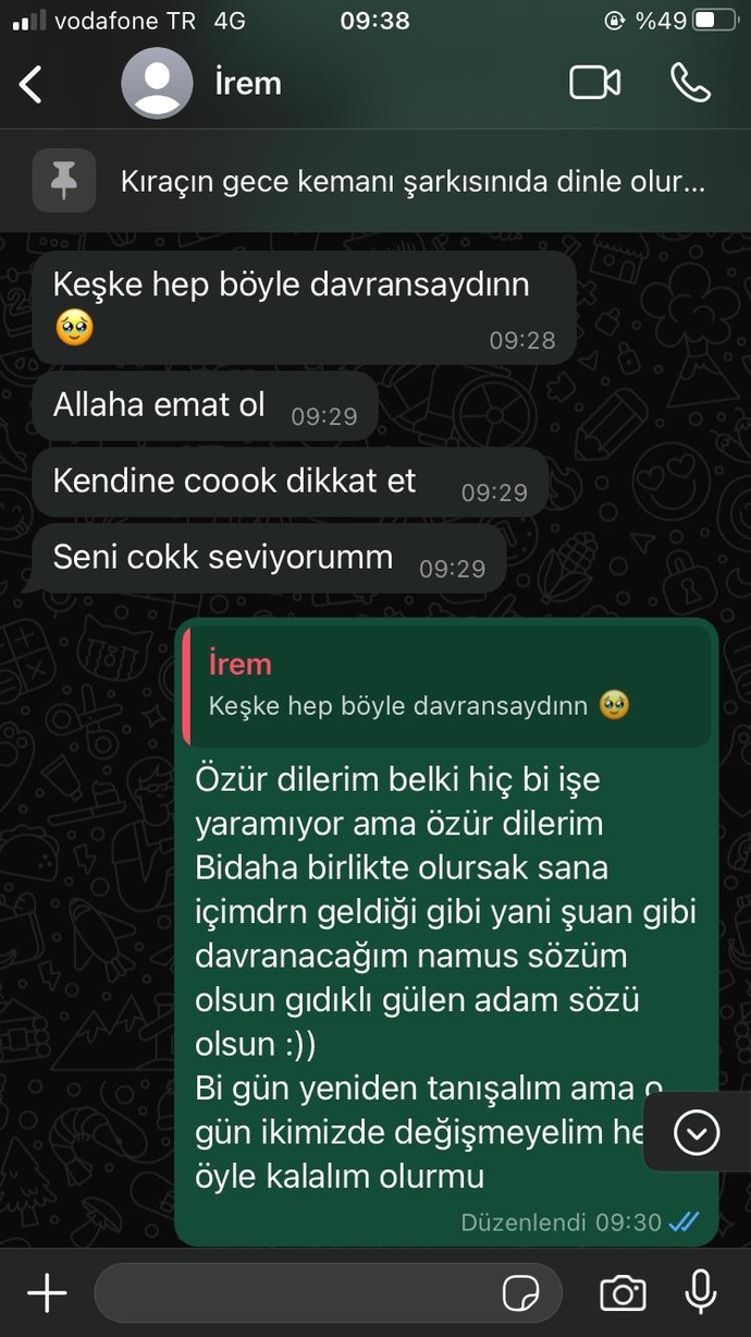 İnancını kaybettiği için sevdiği halde ayrıldı benden?