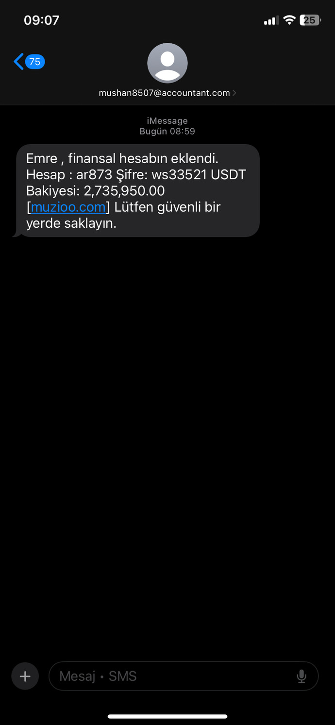 Böyle bir mesaj geldi bu ne?
