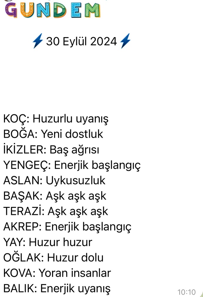Burcunuzun bugünkü gündemi?