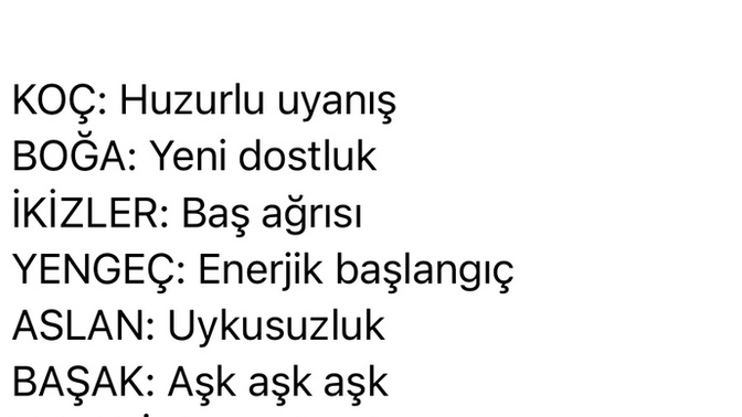 Burcunuzun bugünkü gündemi?