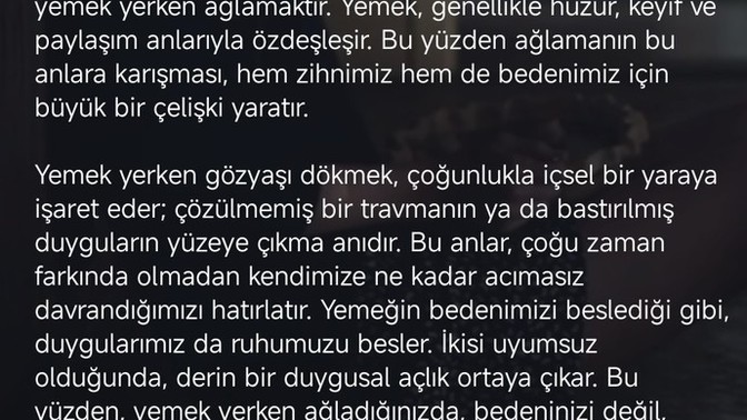 Yemek yerken gözlerinizin dolduğu oldu mu?